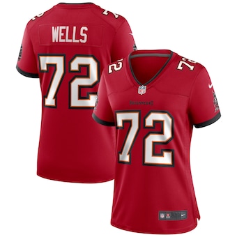 womens nike josh wells red tampa bay buccaneers game jersey_